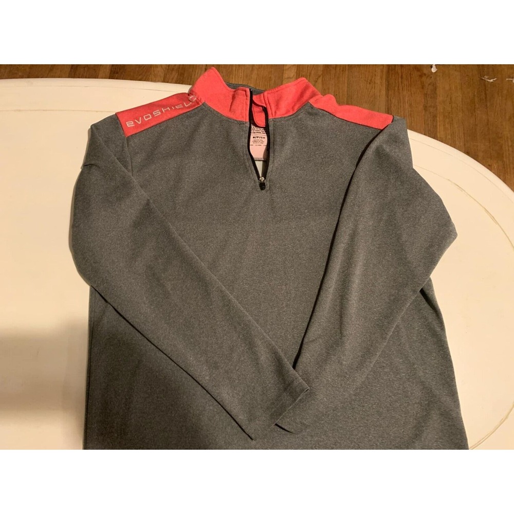 Evoshield Performance Pullover Men's Small 1/4 Zip Gray Red Base Layer